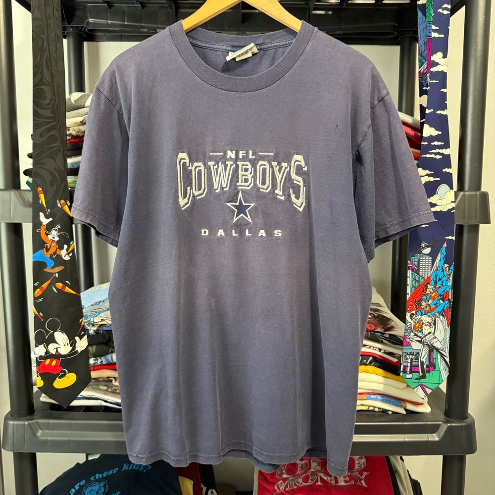 Vintage Blue Dallas Cowboys NFL Lee Sport Tee Large Minor Distressing